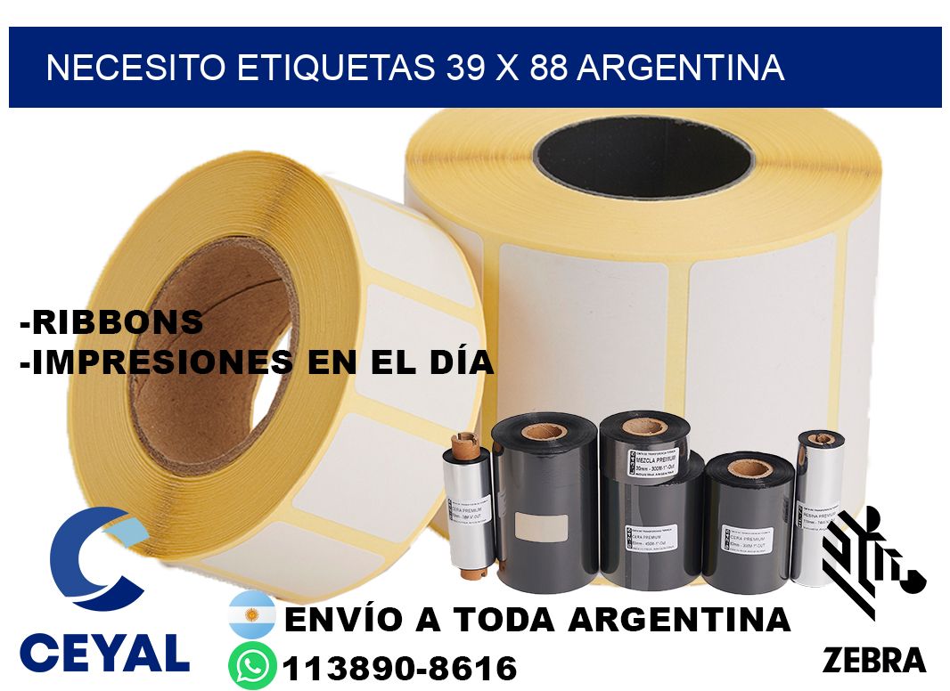 Necesito etiquetas 39 x 88 argentina