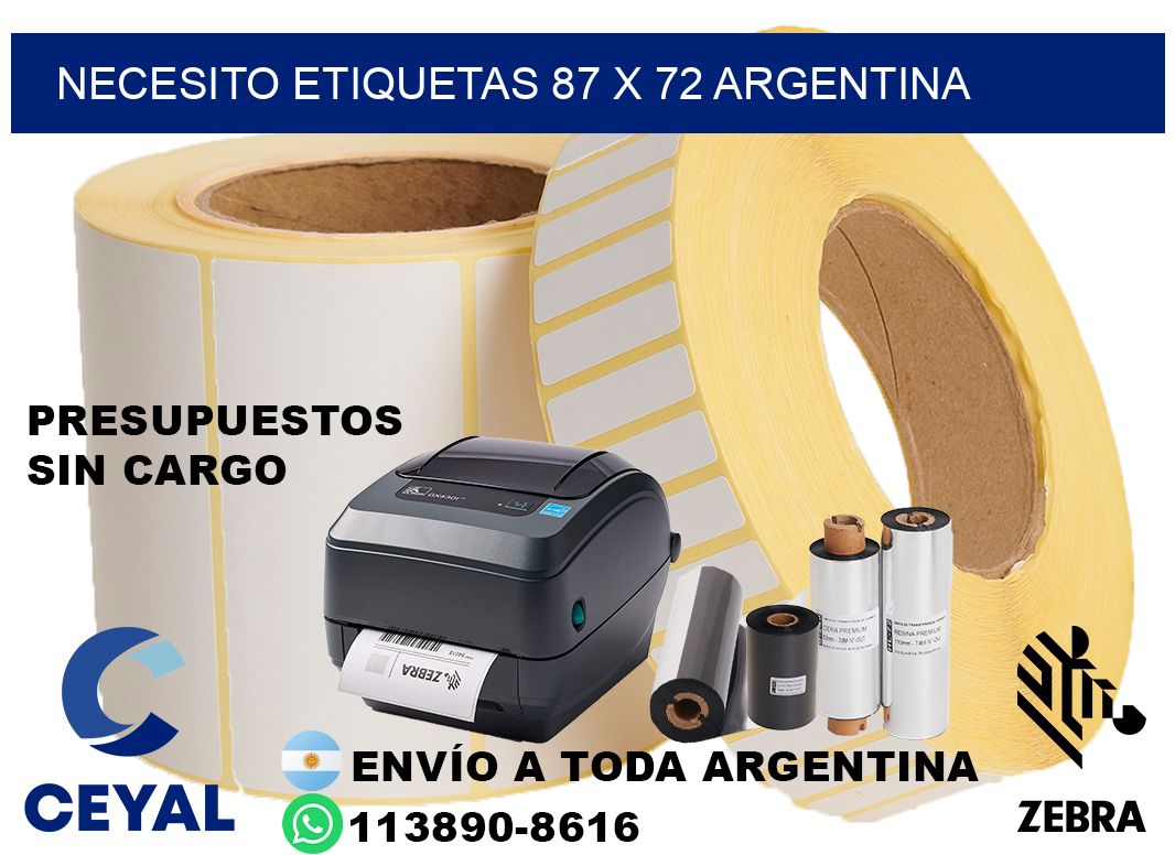 Necesito etiquetas 87 x 72 argentina