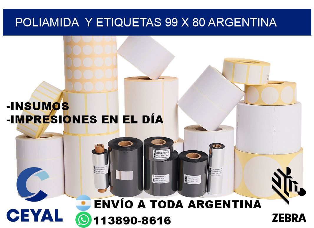 Poliamida  y etiquetas 99 x 80 argentina