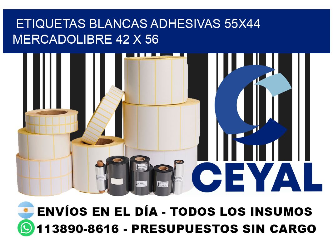 etiquetas blancas adhesivas 55x44 mercadolibre 42 x 56