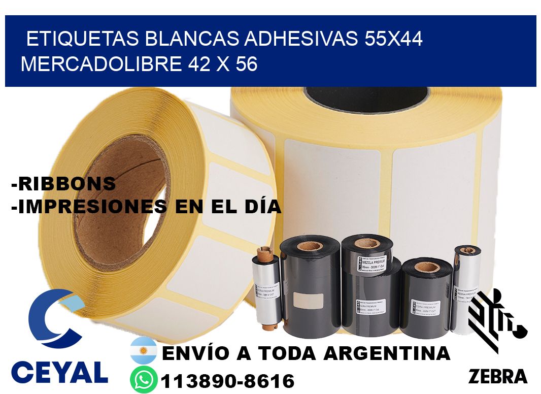 etiquetas blancas adhesivas 55x44 mercadolibre 42 x 56