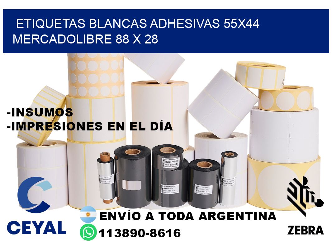 etiquetas blancas adhesivas 55x44 mercadolibre 88 x 28