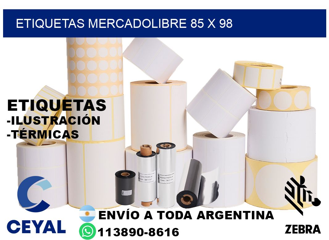 etiquetas mercadolibre 85 x 98