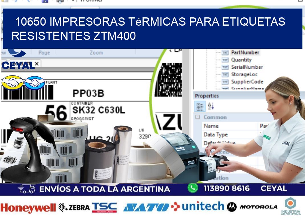 10650 impresoras térmicas para etiquetas resistentes ZTM400