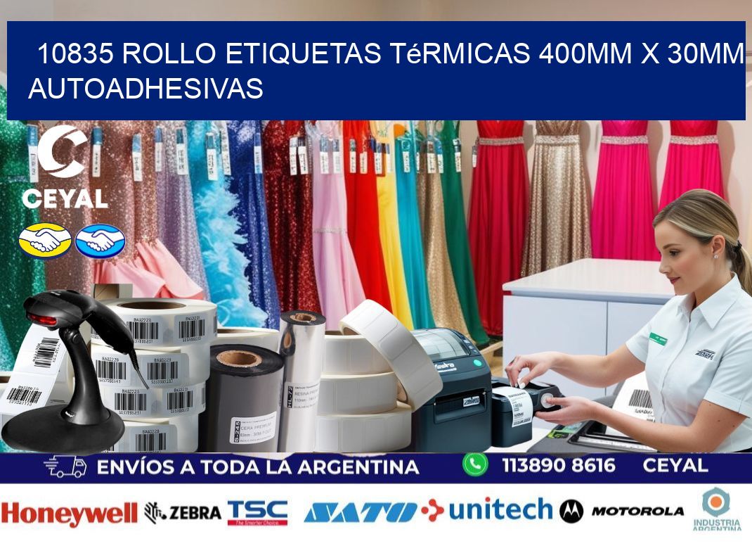 10835 Rollo Etiquetas Térmicas 400mm X 30mm Autoadhesivas