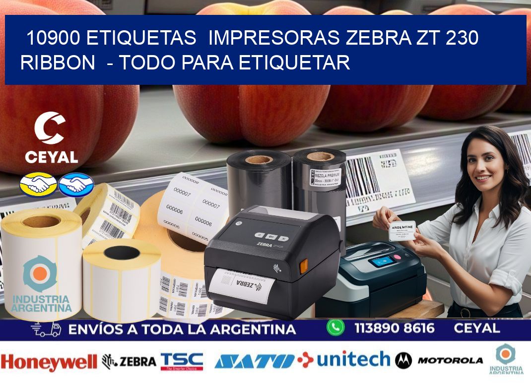 10900 etiquetas  impresoras zebra zt 230 ribbon  - Todo para Etiquetar