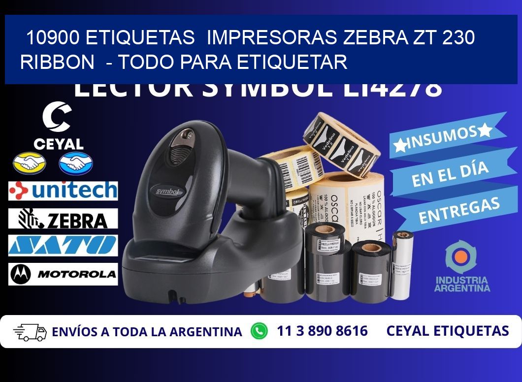 10900 etiquetas  impresoras zebra zt 230 ribbon  - Todo para Etiquetar