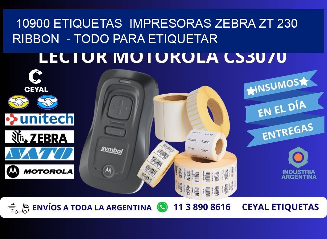 10900 etiquetas  impresoras zebra zt 230 ribbon  - Todo para Etiquetar