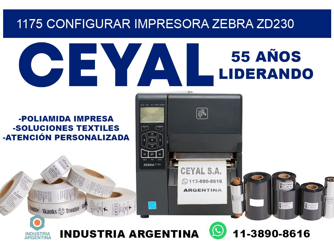 1175 configurar impresora zebra zd230