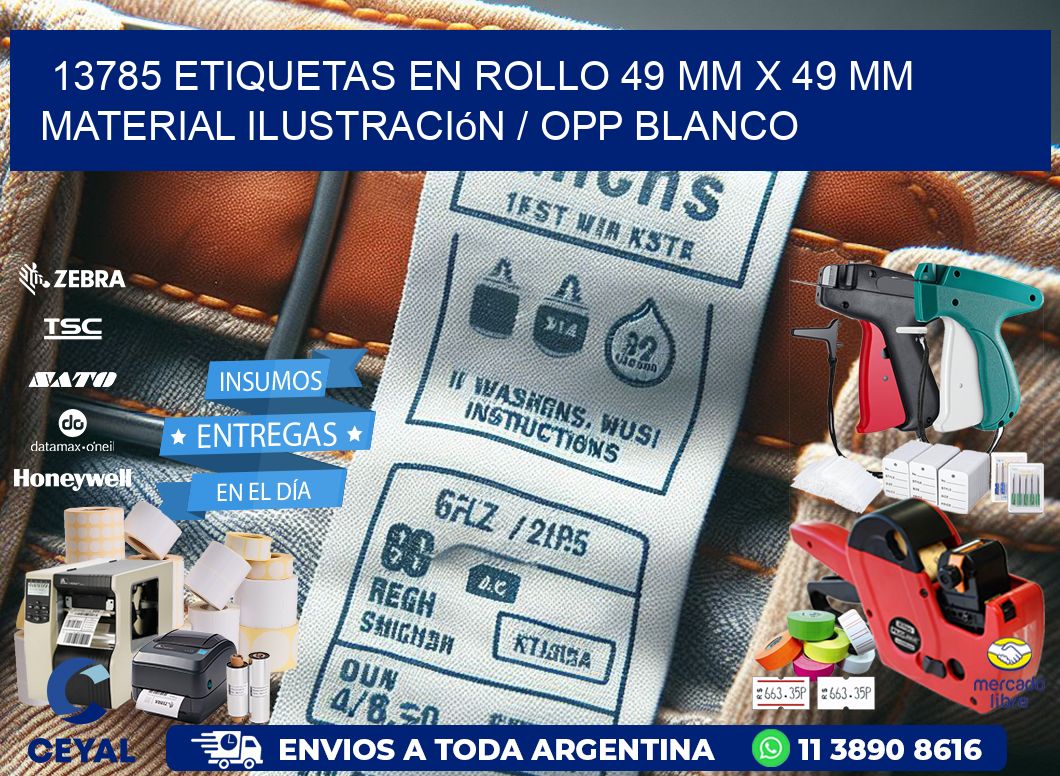 13785 Etiquetas en rollo 49 mm x 49 mm material Ilustración / OPP Blanco