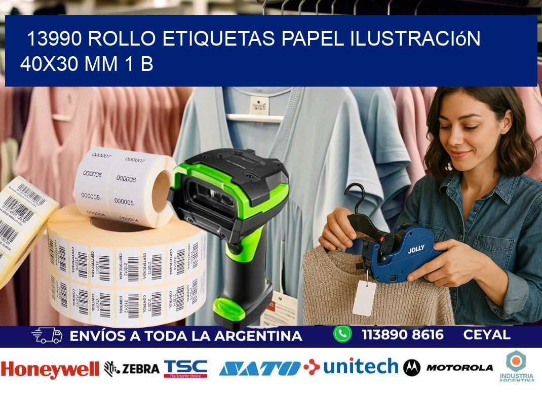 13990 Rollo Etiquetas Papel Ilustración 40x30 Mm 1 B