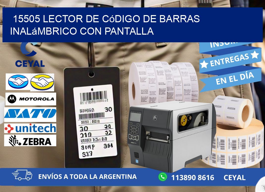 15505 Lector de código de barras inalámbrico con Pantalla