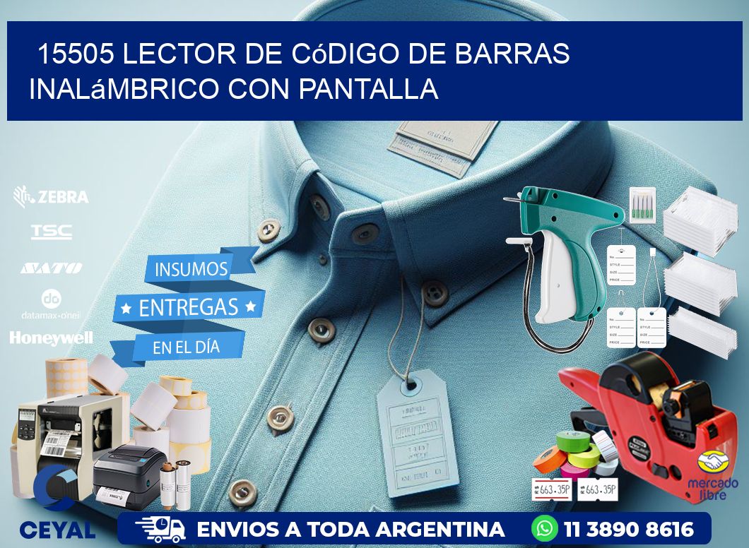 15505 Lector de código de barras inalámbrico con Pantalla