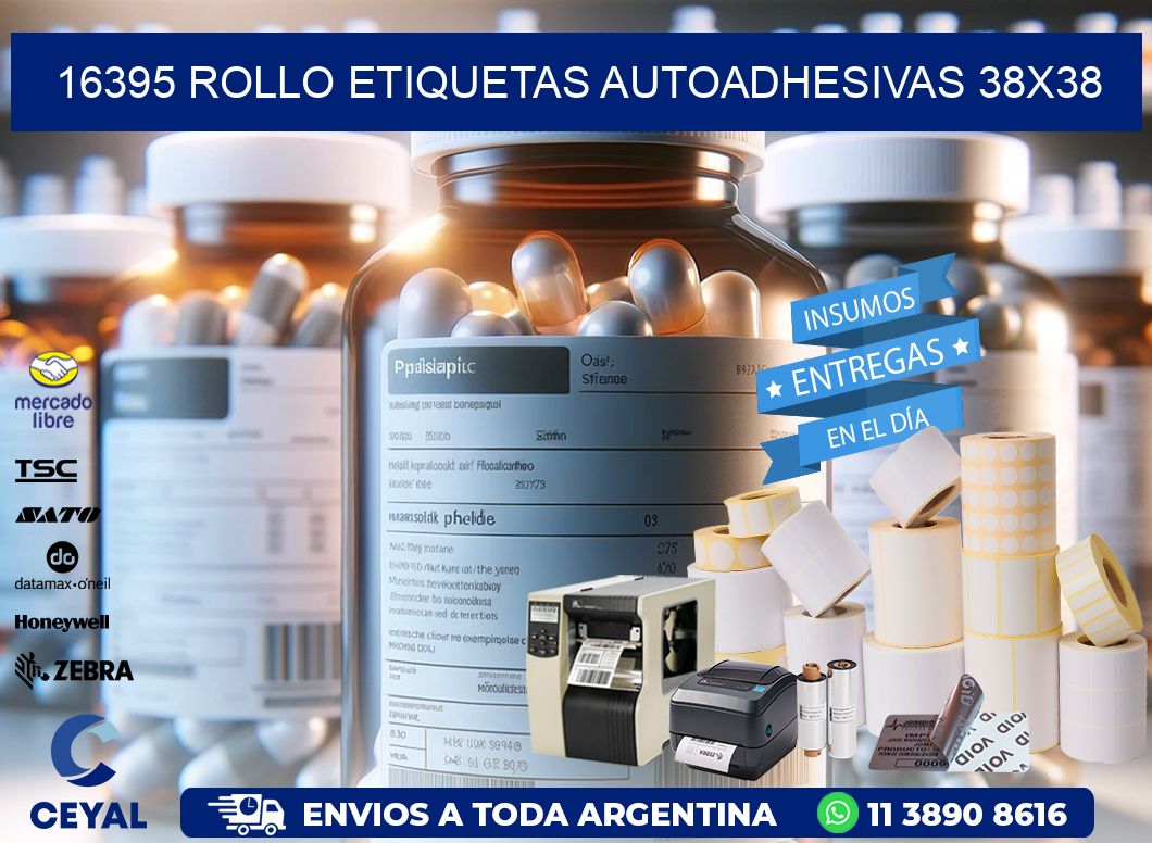 16395 Rollo Etiquetas autoadhesivas 38×38