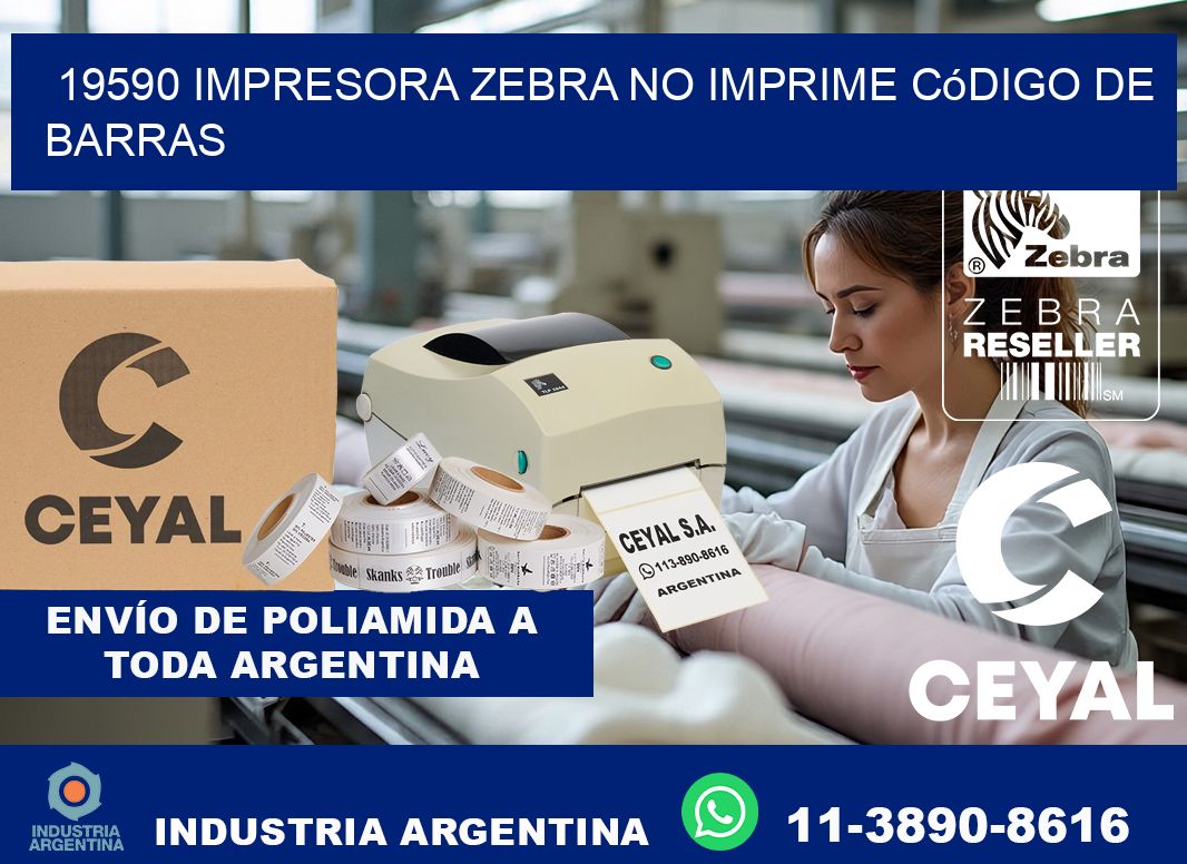 19590 impresora Zebra no imprime código de barras