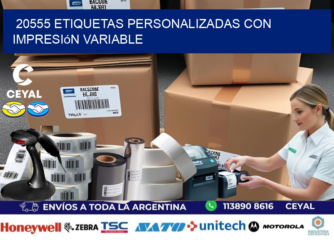 20555 etiquetas personalizadas con impresión variable