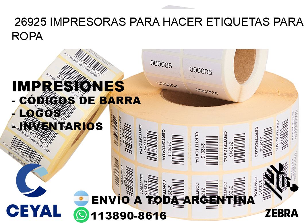 26925 impresoras para hacer etiquetas para ropa