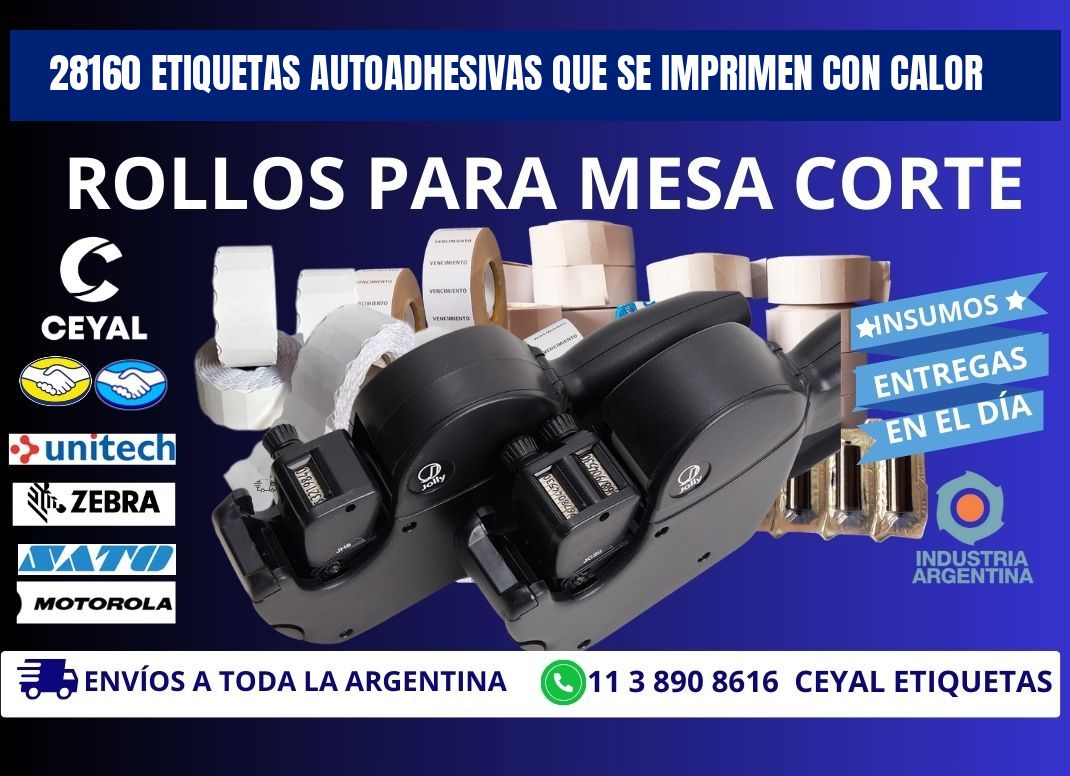 28160 etiquetas autoadhesivas que se imprimen con calor