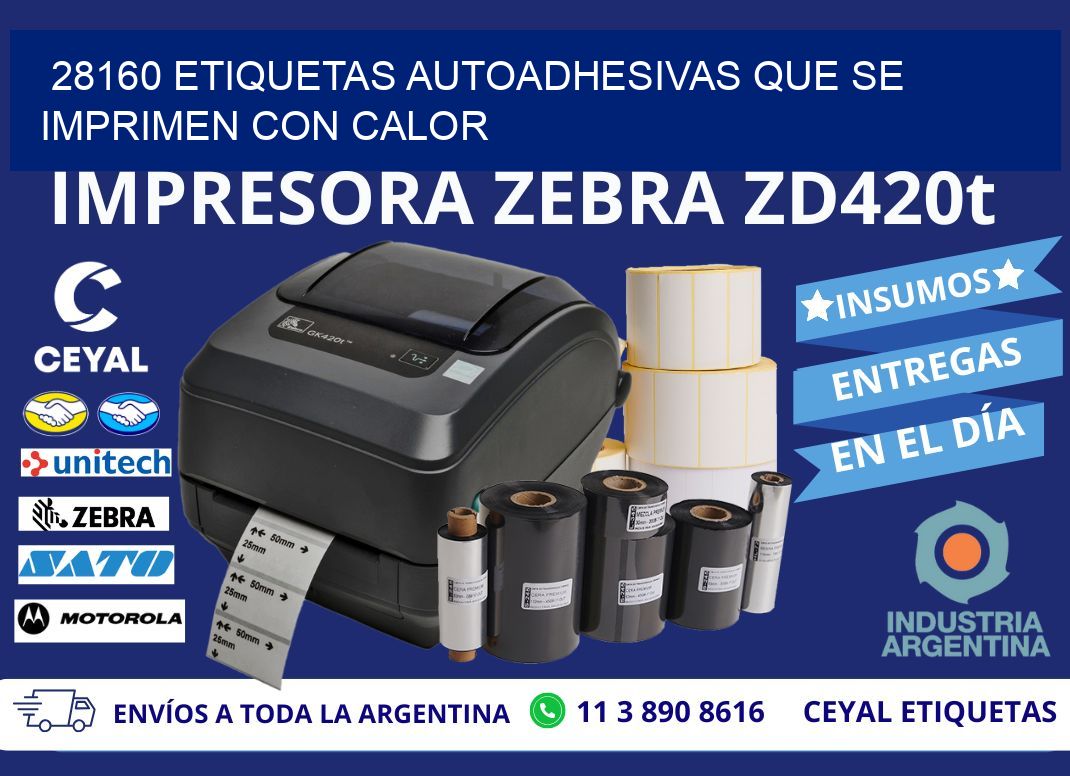 28160 etiquetas autoadhesivas que se imprimen con calor