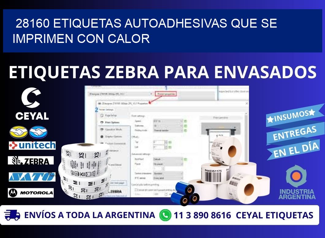 28160 etiquetas autoadhesivas que se imprimen con calor