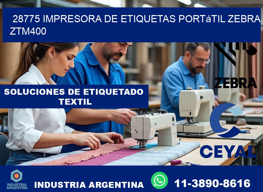 28775 impresora de etiquetas portátil Zebra ZTM400