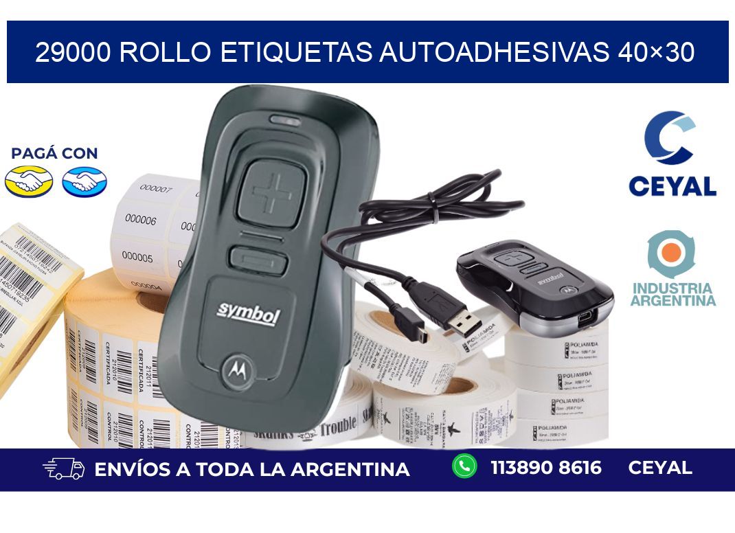29000 Rollo Etiquetas autoadhesivas 40×30