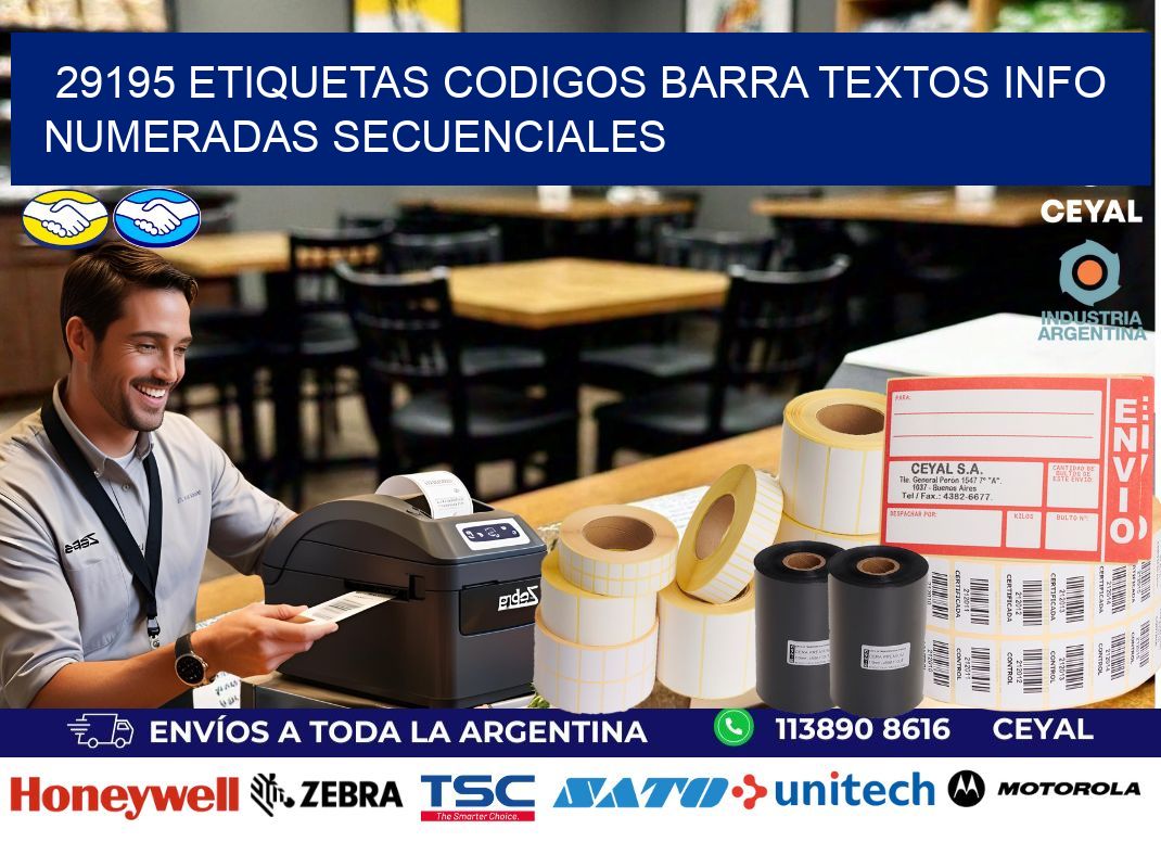 29195 Etiquetas Codigos Barra Textos Info Numeradas Secuenciales