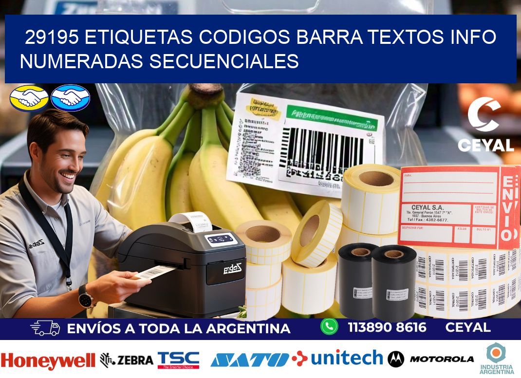 29195 Etiquetas Codigos Barra Textos Info Numeradas Secuenciales