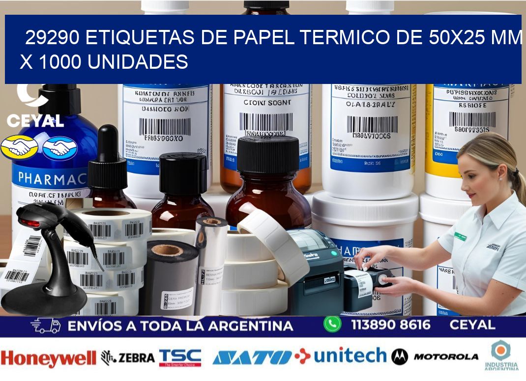 29290 Etiquetas De Papel Termico De 50x25 Mm X 1000 Unidades