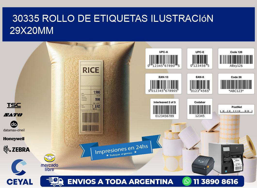 30335 Rollo De Etiquetas Ilustración 29x20mm
