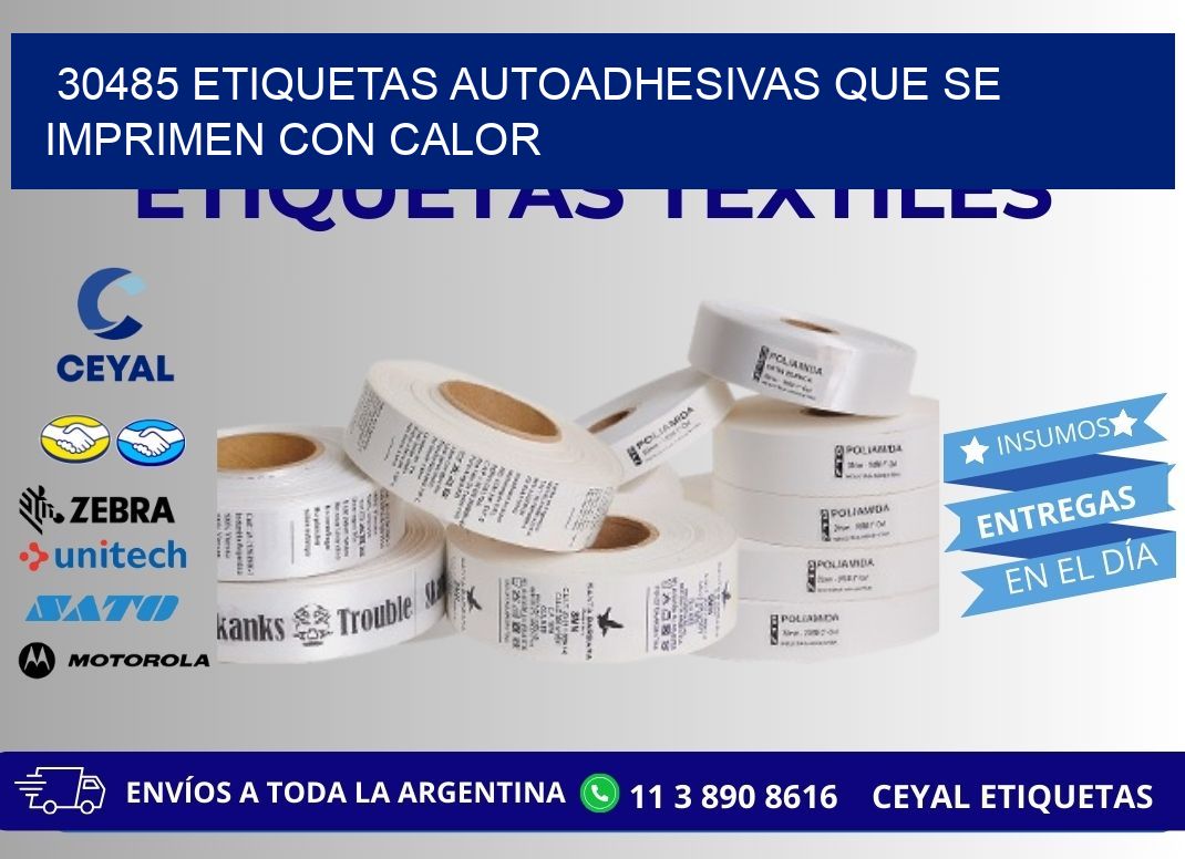 30485 etiquetas autoadhesivas que se imprimen con calor