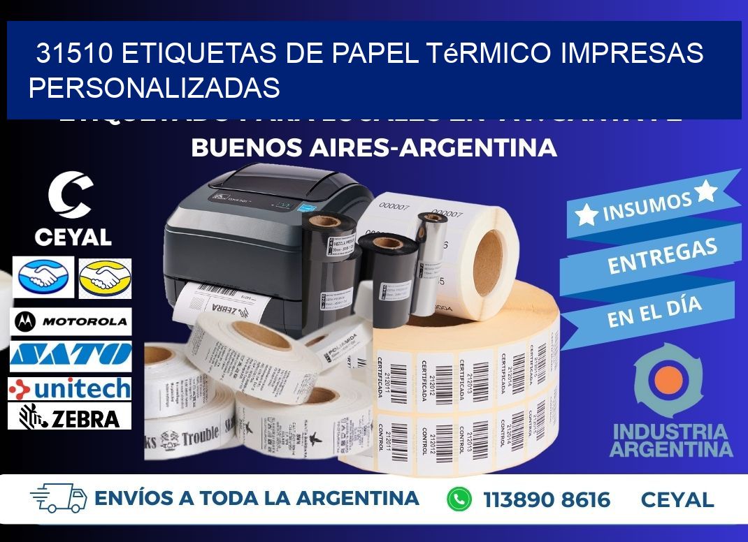 31510 Etiquetas de papel térmico impresas personalizadas