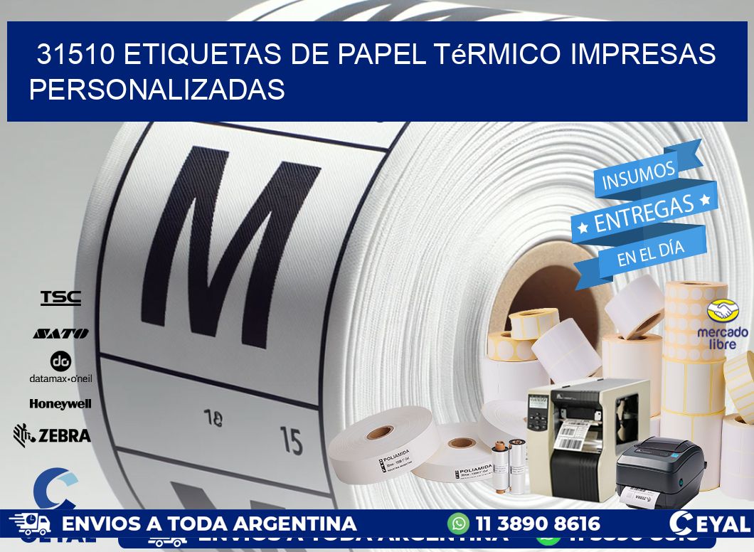 31510 Etiquetas de papel térmico impresas personalizadas