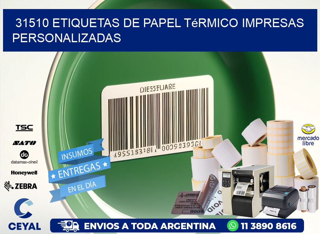 31510 Etiquetas de papel térmico impresas personalizadas
