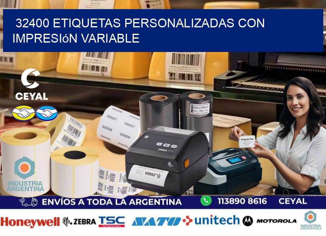 32400 etiquetas personalizadas con impresión variable