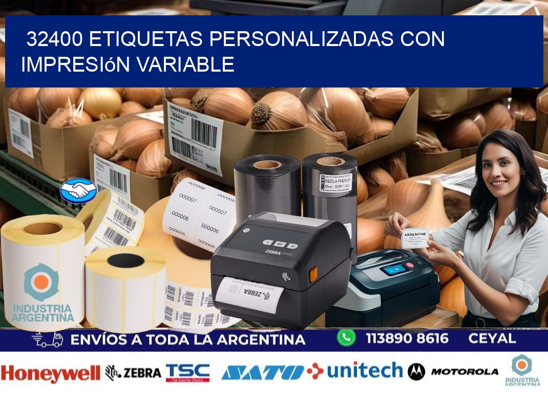32400 etiquetas personalizadas con impresión variable