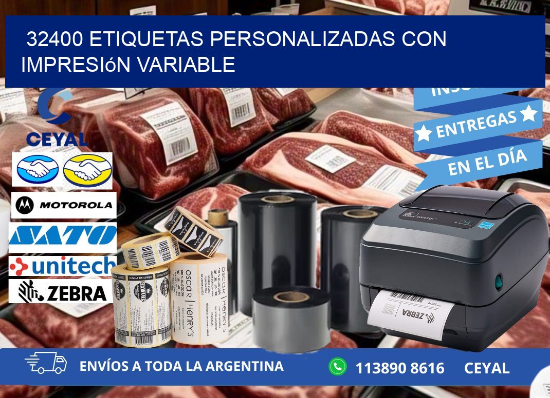 32400 etiquetas personalizadas con impresión variable