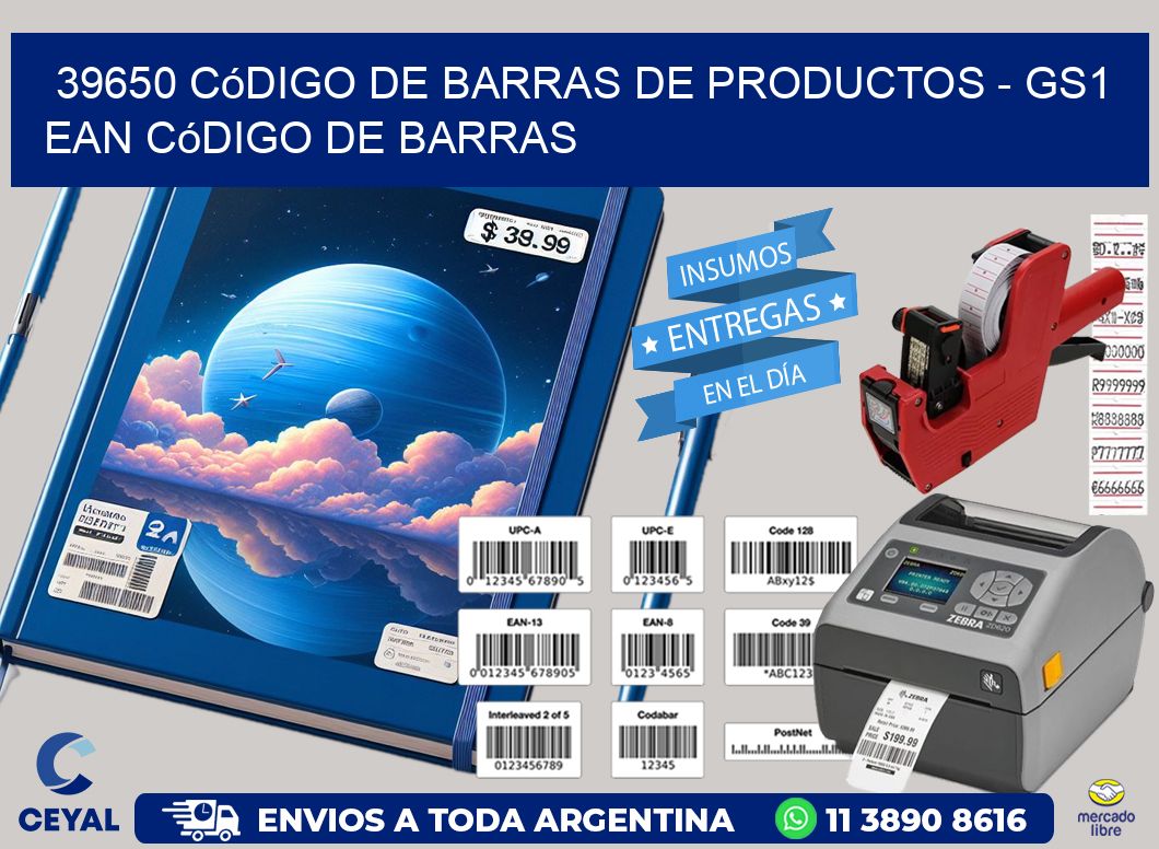 39650 Código de Barras de productos - GS1 ean Código de Barras