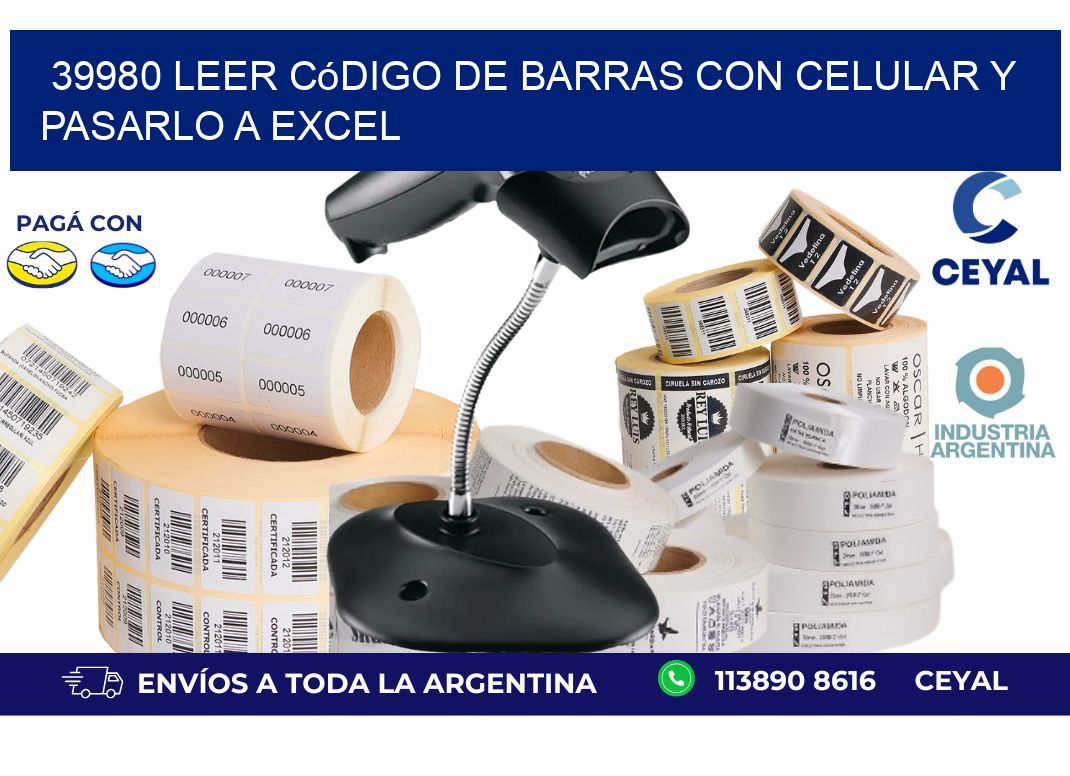 39980 Leer código de barras con celular y pasarlo a Excel
