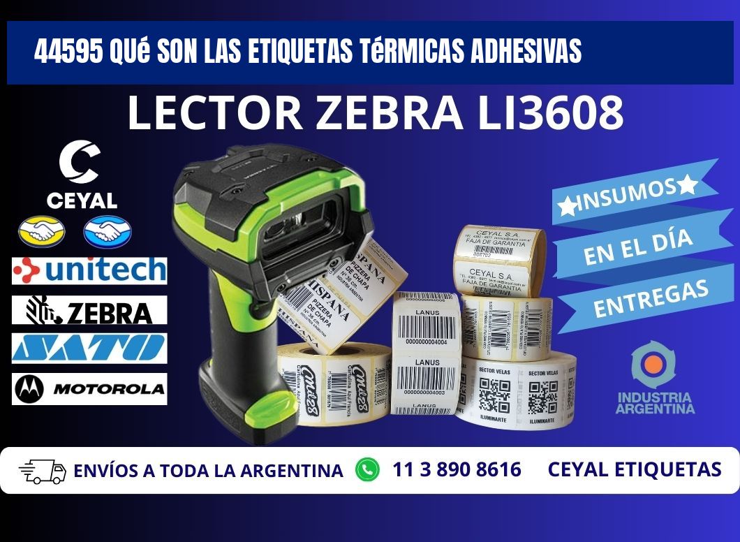 44595 qué son las etiquetas térmicas adhesivas
