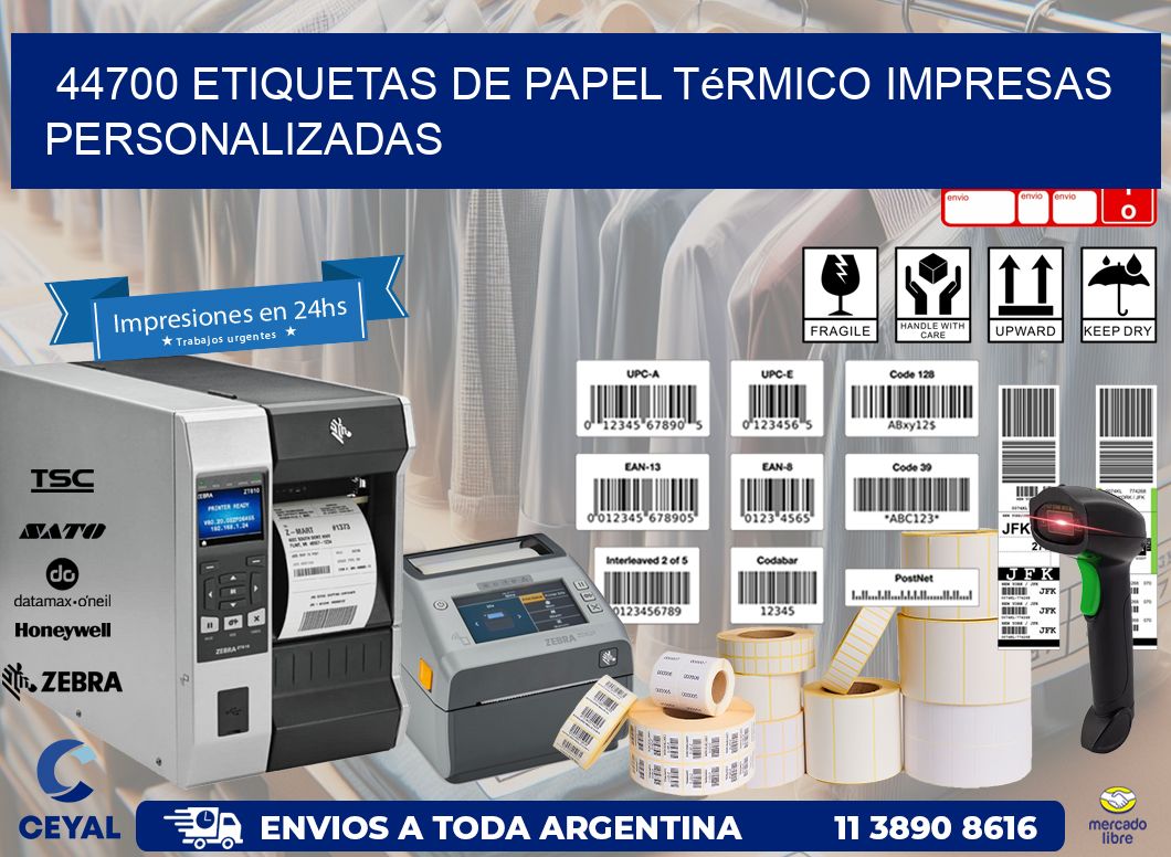 44700 Etiquetas de papel térmico impresas personalizadas