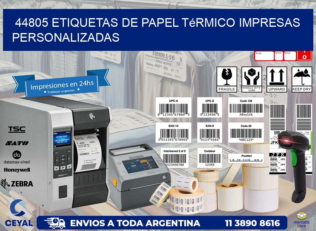 44805 Etiquetas de papel térmico impresas personalizadas