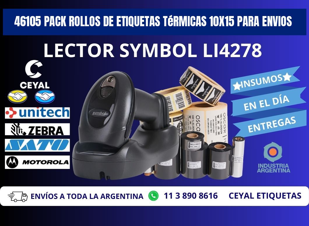 46105 pack rollos de etiquetas térmicas 10x15 para Envios