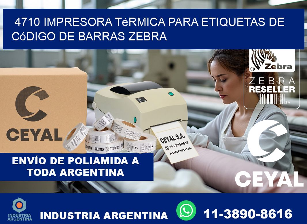 4710 impresora térmica para etiquetas de código de barras Zebra