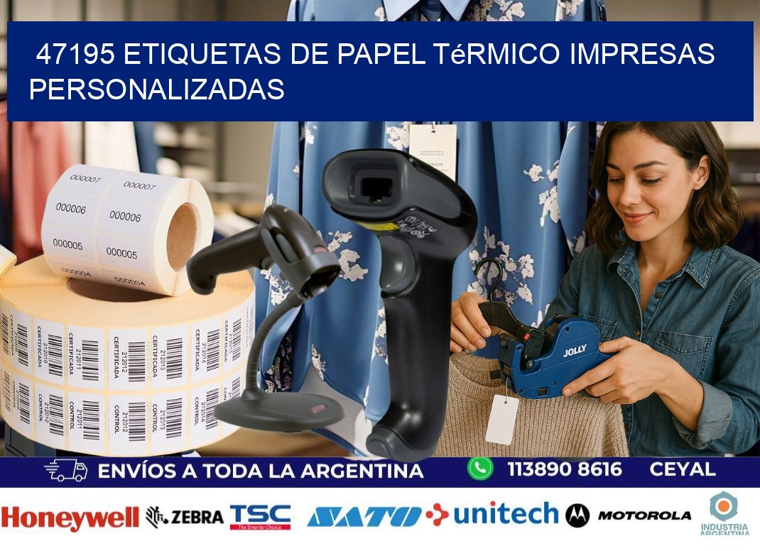 47195 Etiquetas de papel térmico impresas personalizadas