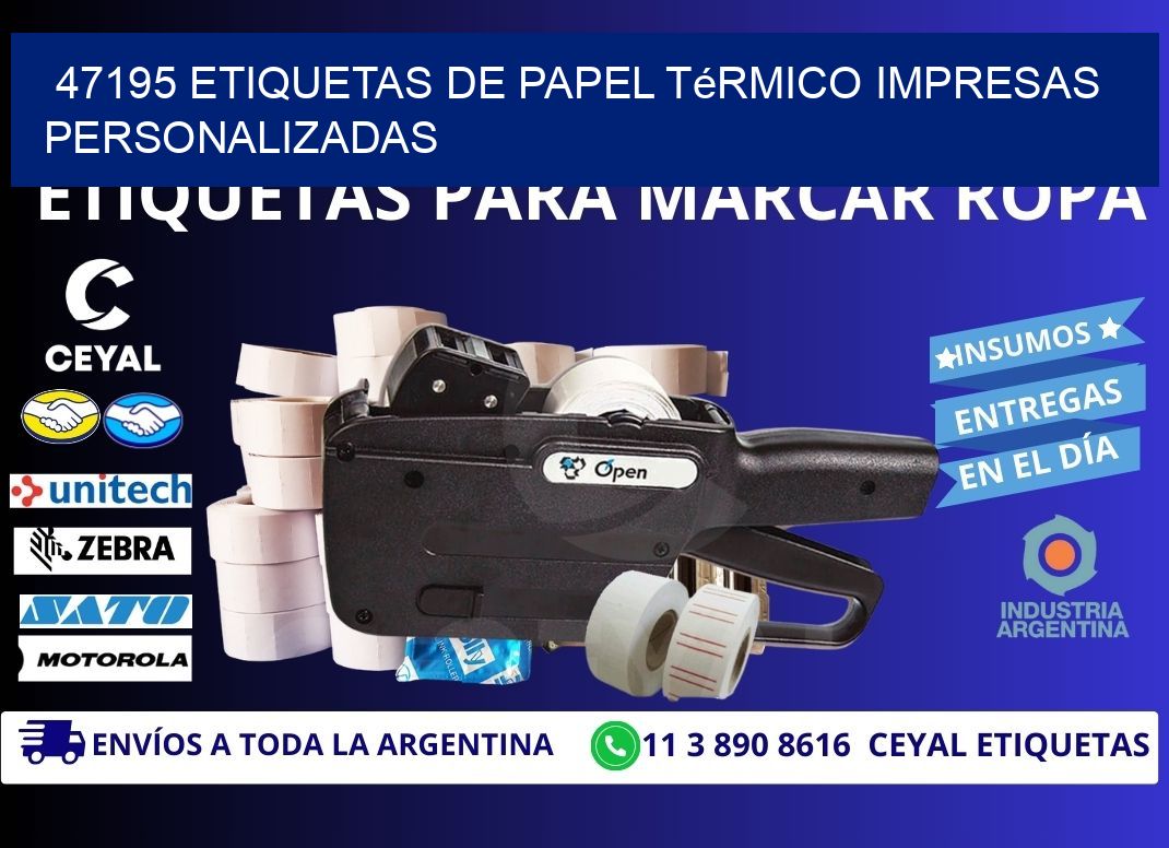 47195 Etiquetas de papel térmico impresas personalizadas