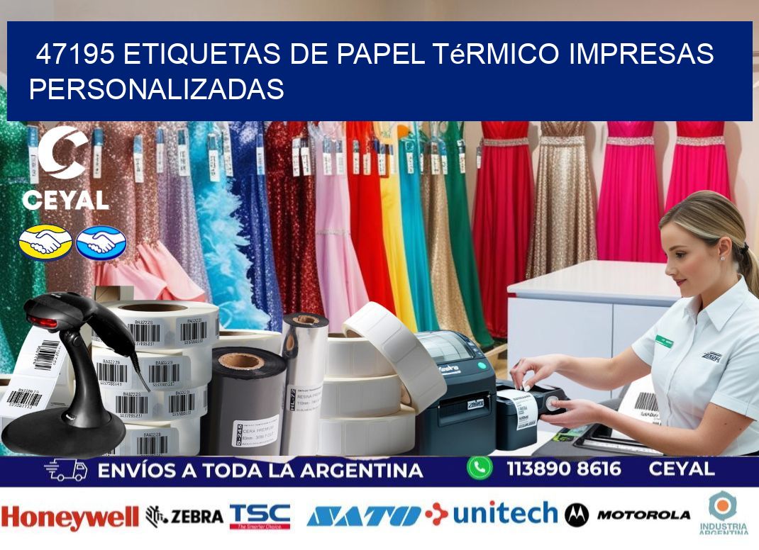 47195 Etiquetas de papel térmico impresas personalizadas