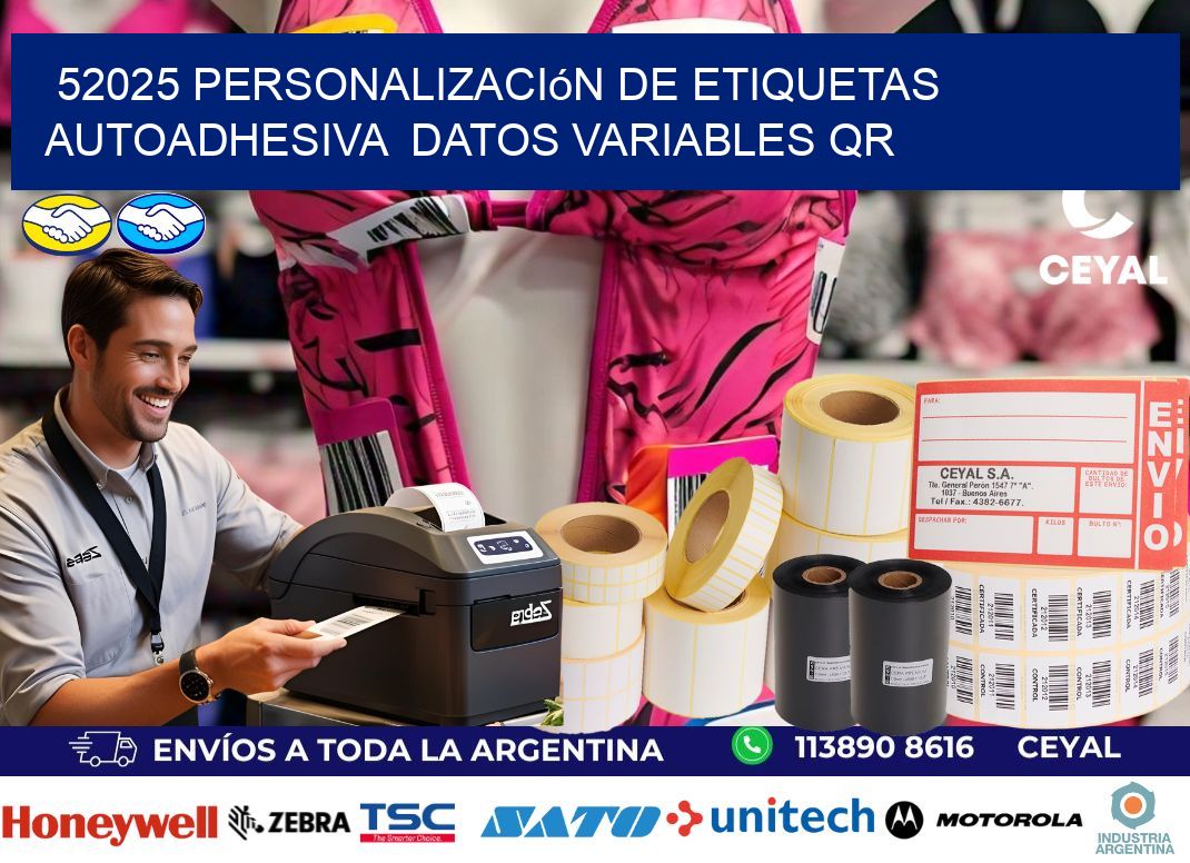 52025 Personalización de etiquetas autoadhesiva  datos variables QR
