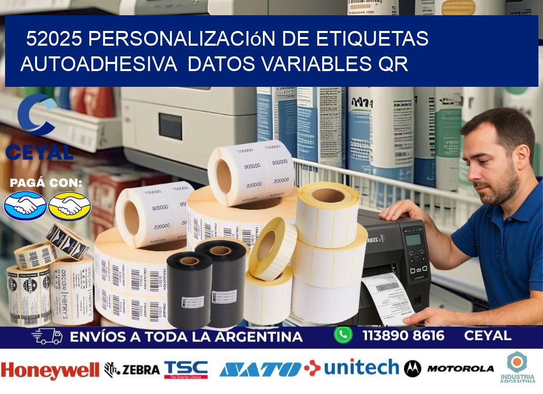 52025 Personalización de etiquetas autoadhesiva  datos variables QR