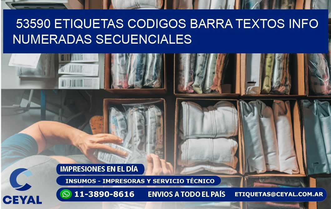 53590 Etiquetas Codigos Barra Textos Info Numeradas Secuenciales